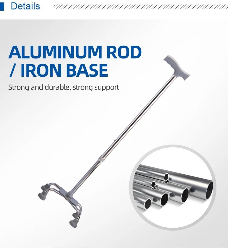 عكاز يد ألمونيوم بأرجل رباعية - دعم قوي وثبات فائق - الصورة 4