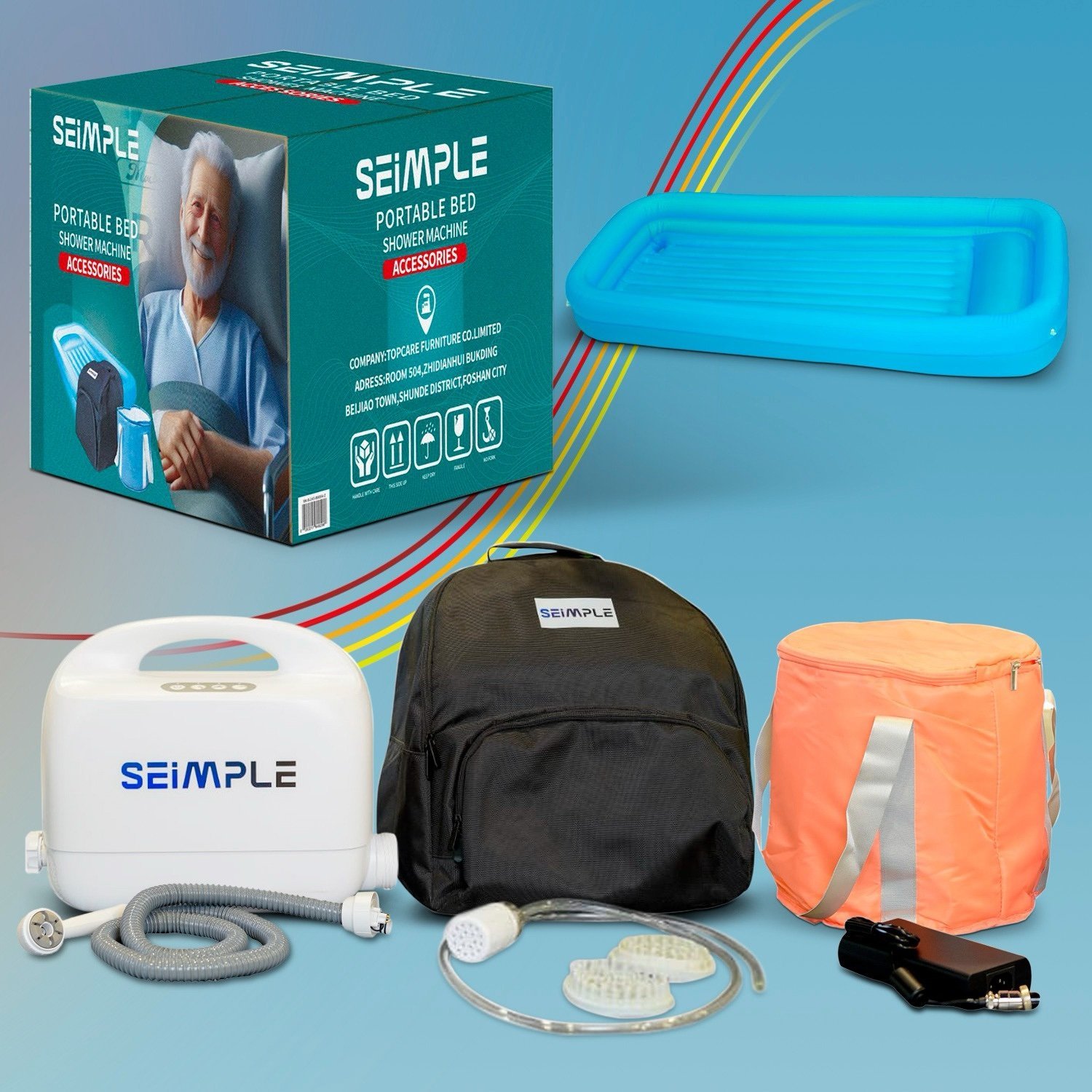 جهاز تنظيف وترويش كبار السن SEIMPLE - حماية فعّالة من تقرحات الفراش - الصورة 2