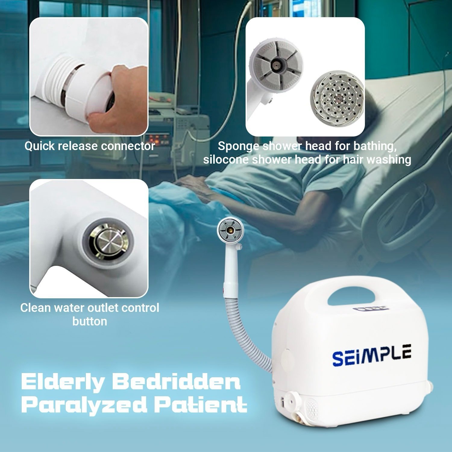 جهاز تنظيف وترويش كبار السن SEIMPLE - حماية فعّالة من تقرحات الفراش - الصورة 7