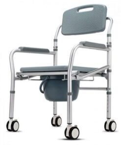 كرسي حمام وترويش سانلس ستيل مع ساند ظهر - تصميم أنيق وراحة مضمونة